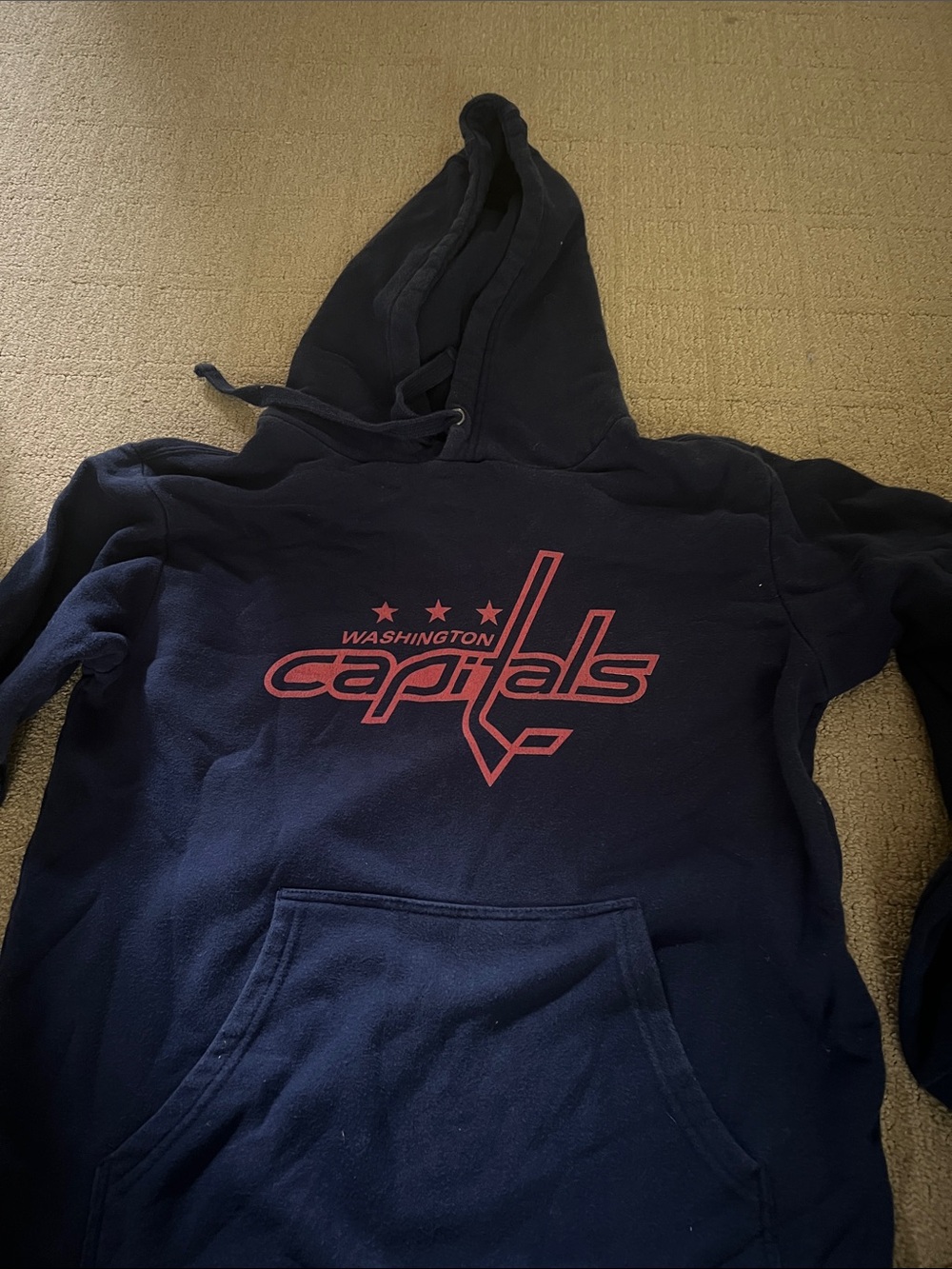 Fanatics Washington Capitals Navy Blue Hoodie with Red Logo